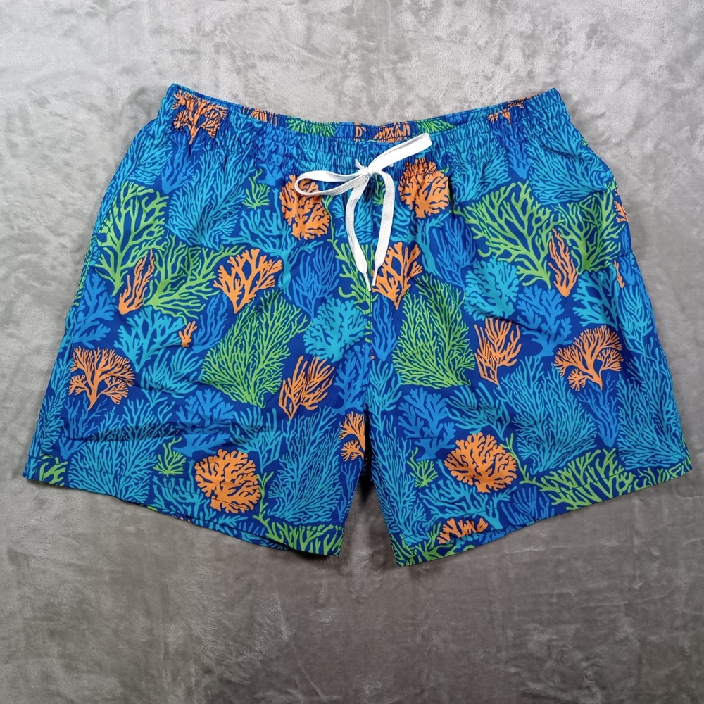 Chubbies Swim Trunks Mens XXL Blue Coral Reef Print Beach Summer Surf Preppy